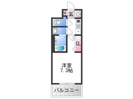 スプランディッド高井田(1K/14階)の間取り写真