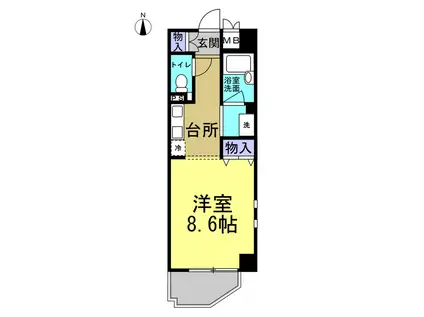 タウンハウス三吉(1K/3階)の間取り写真