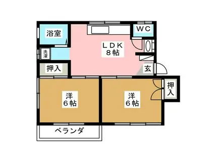 コーポ下田(2LDK/2階)の間取り写真