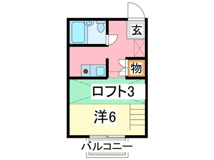 ブルーコスモ西坂田(ワンルーム/2階)の間取り写真
