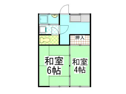 コーポ千恵(2K/2階)の間取り写真