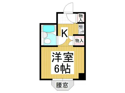 マンシオーネアサール(ワンルーム/2階)の間取り写真