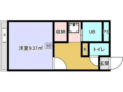 地下鉄上飯田線 上飯田駅 徒歩14分 2階建 築22年(1K/1階)の間取り写真