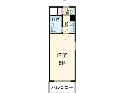 ハイシティ岩田(1K/4階)の間取り写真