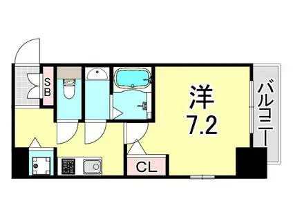アドバンス神戸マーレ(1K/9階)の間取り写真