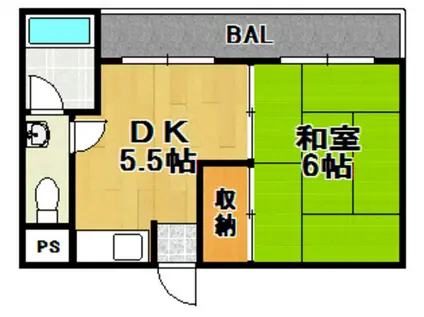 なかよしマンション東淀川(1DK/3階)の間取り写真