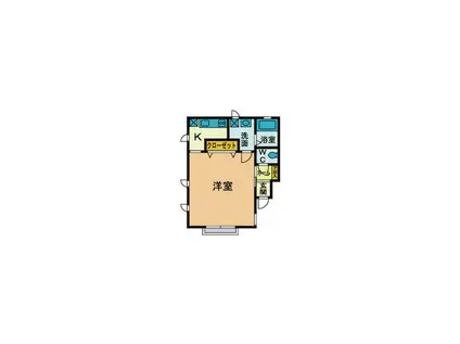 本厚木ヒルズIIDAIII(ワンルーム/1階)の間取り写真