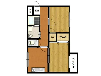 セブンーA-ARK23(2DK/2階)の間取り写真