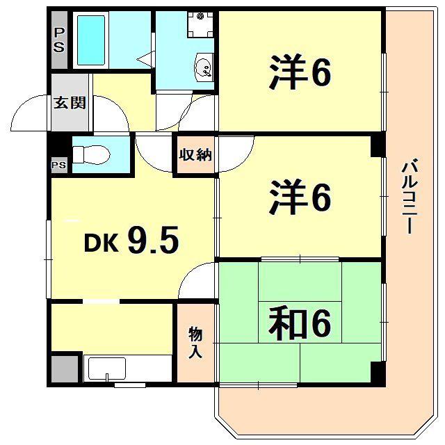 コートスミュー(3LDK/3階)の間取り写真
