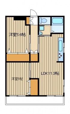 第3小野ビル(2LDK/2階)の間取り写真