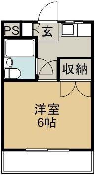 ファーストイン K-3(1K/4階)の間取り写真