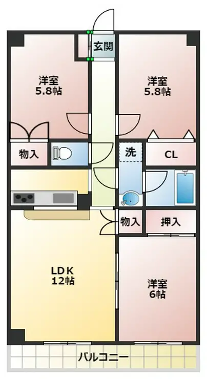 メゾンドソレイユ 5階階 間取り