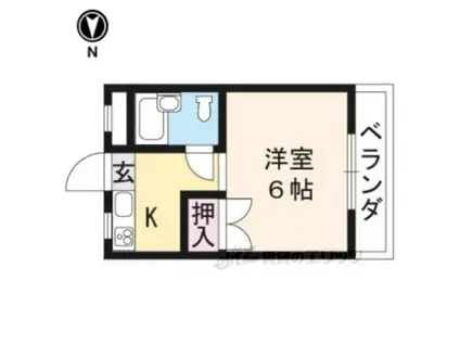 ドムス松ヶ崎(1K/1階)の間取り写真