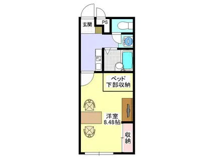 レオパレス駒ケ根(1K/2階)の間取り写真