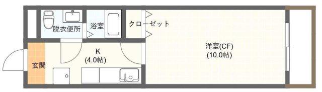 メゾンドゥリベルテ(1K/3階)の間取り写真