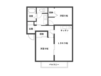 グリーンヒル(2LDK/2階)の間取り写真