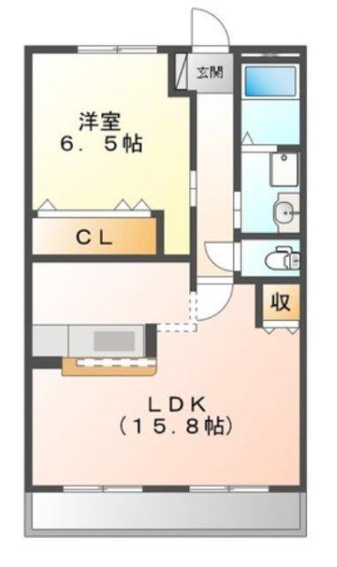 プロニティ(1LDK/2階)の間取り写真