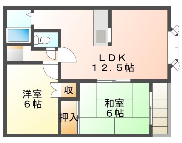 リベラ95(2LDK/1階)の間取り写真