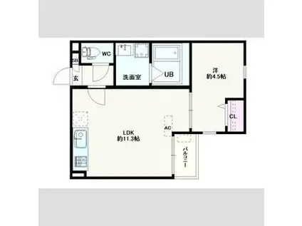 JACK TAKAYOKOSUKAII(1LDK/2階)の間取り写真