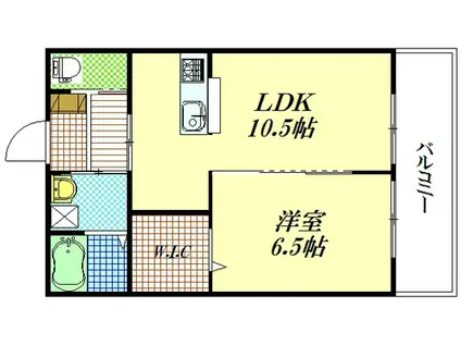 ウィズハイム船越(1LDK/1階)の間取り写真