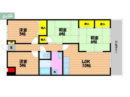 21ハイツ辰巳(4LDK/3階)の間取り写真