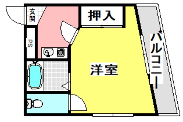 ハイツハラヤマ(1K/1階)の間取り写真