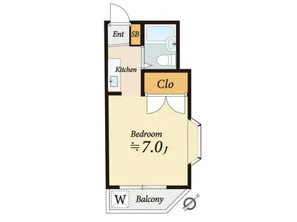 甲ノ原セントジュエル(ワンルーム/3階)の間取り写真