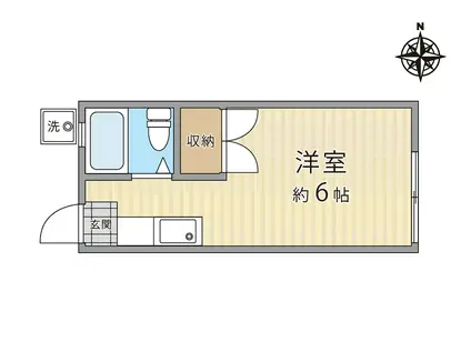 ヒラマツハイツ(ワンルーム/2階)の間取り写真