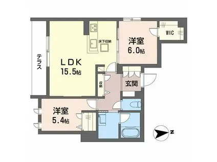 ヴィアソーレ曽根(2LDK/1階)の間取り写真