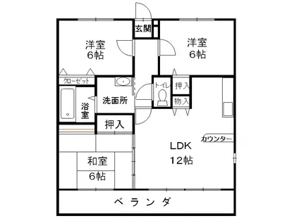 ラウンドヒルズ長嶺壱番館(3LDK/3階)の間取り写真