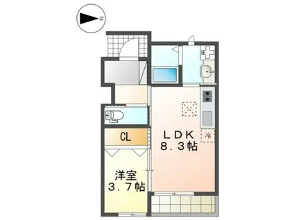メゾン ド ソレイユ(1LDK/1階)の間取り写真