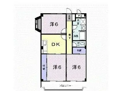 メゾン・ド・レスポワール(3DK/4階)の間取り写真