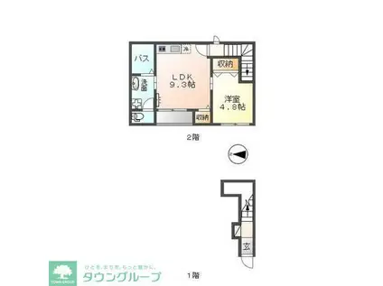 ROSA(1LDK/2階)の間取り写真