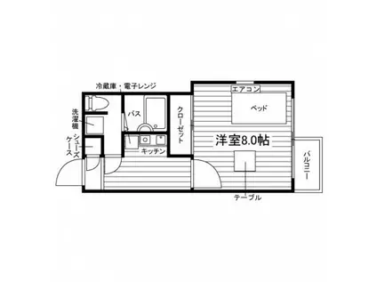 K・Sビルド102(1K/1階)の間取り写真