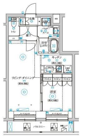 セジョリ中野富士見町(1LDK/2階)の間取り写真