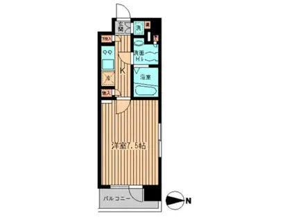 LASANTE木場公園(1K/2階)の間取り写真