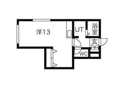 ジュモーアン(ワンルーム/3階)の間取り写真