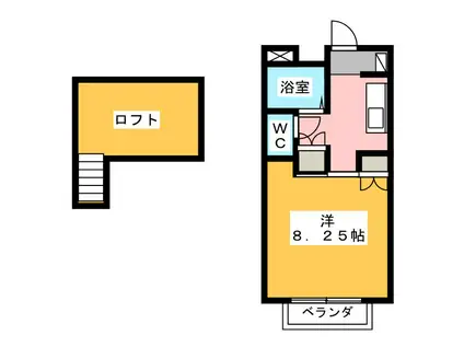 アルカンシェール(1K/2階)の間取り写真