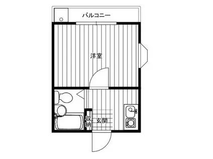 メゾンリー(1K/2階)の間取り写真