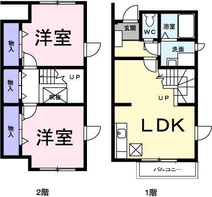 プランドール A(2LDK/1階)の間取り写真