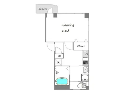 TUR池尻(1K/2階)の間取り写真
