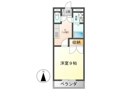 向学ハイツ歓(1K/1階)の間取り写真