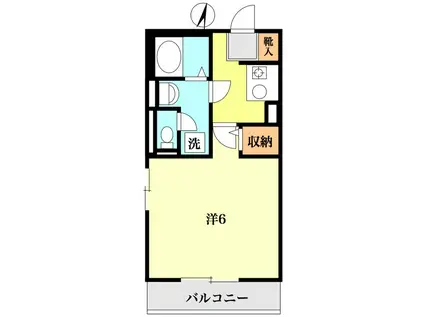 グリーンハイツB(1K/1階)の間取り写真