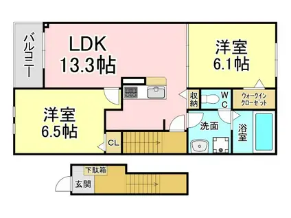 SHINKA(2LDK/2階)の間取り写真