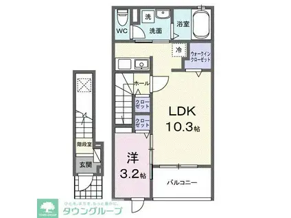 レガシィ フォレスト(1LDK/2階)の間取り写真