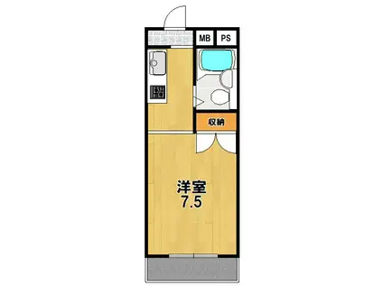 フレーズI(1K/2階)の間取り写真