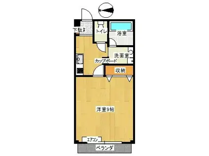 グランメゾントレビ C棟(1K/1階)の間取り写真