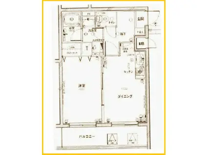 グリフォーネ横浜・妙蓮寺(1DK/3階)の間取り写真
