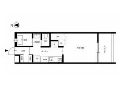 クレル西川原(1K/1階)の間取り写真