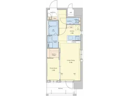 ネストピア博多駅前III(1LDK/9階)の間取り写真